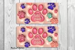 3D Inflated Cat Mom License Plate PNG | Cats Lover Car Plate Product Image 2