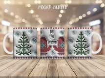3D inflated Christmas Mug Wrap Sublimation Designs, Christmas Snowman Mug, Christmas Png