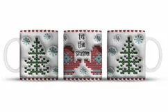 3D inflated Christmas Mug Wrap Sublimation Designs, Christmas Snowman Mug, Christmas Png