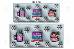3D inflated Christmas Mug Wrap Sublimation Designs, Christmas Gingerbread Mug, Christmas Png