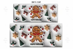 3D inflated Christmas Mug Wrap Sublimation Designs, Christmas Gingerbread Mug, Christmas Png