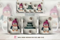 3D inflated Christmas Mug Wrap Sublimation Designs, Christmas Gingerbread Mug, Christmas Png