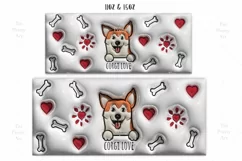 3D inflated Corgi Mug Wrap Sublimation Designs, Dog Mug, Dog Mom Png