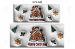 3D inflated Christmas Mug Wrap Sublimation Designs, Christmas Gingerbread Mug, Christmas Png