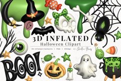 3D Inflated Halloween Clipart, Halloween Puff Illustration, Halloween PNG