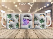3D inflated Hummingbird Mug Wrap Sublimation Designs, Hummingbird Mug, 3D Astro Png