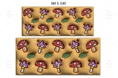 3D inflated Mushrooms Mug Wrap Sublimation Designs, Mushrooms Mug, Forest Png