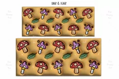3D inflated Mushrooms Mug Wrap Sublimation Designs, Mushrooms Mug, Forest Png