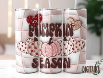 3D Inflated Pink Pumpkin Season, Puff Tumbler Png Product Image 5