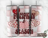 3D Inflated Pink Pumpkin Season, Puff Tumbler Png Product Image 4
