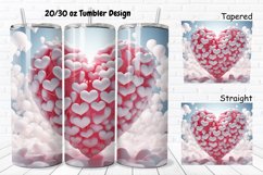 3D Inflated Puff Bubble Heart 20/30oz Skinny Tumbler Product Image 1