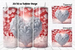 3D Inflated Puff Bubble Heart 20/30oz Skinny Tumbler Product Image 1