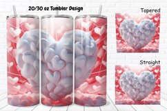 3D Inflated Puff Bubble Heart 20/30oz Skinny Tumbler Product Image 1