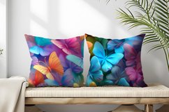 3d Inflated Puff Colorful Butterflies Digital Paper Product Image 2
