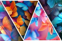 3d Inflated Puff Colorful Butterflies Digital Paper Product Image 3