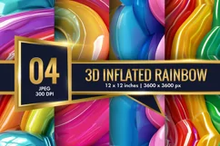 3d Inflated Rainbow Digital Paper | 3d Texture | 3d Designs Product Image 1