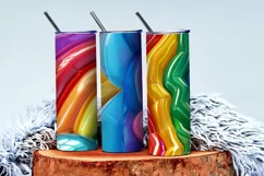 3d Inflated Rainbow Digital Paper | 3d Texture | 3d Designs Product Image 3