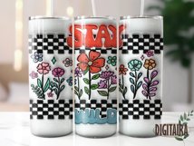 3D Inflated Retro Wildflowers, Puff Tumbler Png Product Image 5