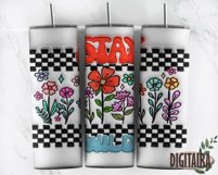 3D Inflated Retro Wildflowers, Puff Tumbler Png Product Image 4