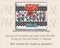 3D Inflated Retro Wildflowers, Puff Tumbler Png Product Image 3