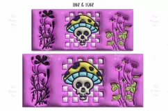 3D inflated Mushroom Mug Wrap Sublimation Designs, Mushroom Mug, Skull Png