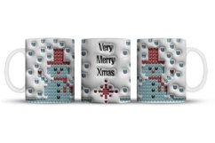 3D inflated Christmas Mug Wrap Sublimation Designs, Christmas Snowman Mug, Christmas Png
