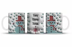 3D inflated Christmas Mug Wrap Sublimation Designs, Christmas Snowman Mug, Christmas Png
