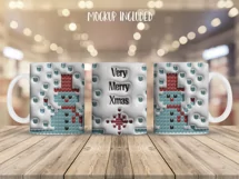 3D inflated Christmas Mug Wrap Sublimation Designs, Christmas Snowman Mug, Christmas Png