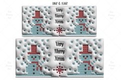 3D inflated Christmas Mug Wrap Sublimation Designs, Christmas Snowman Mug, Christmas Png