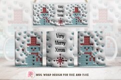 3D inflated Christmas Mug Wrap Sublimation Designs, Christmas Snowman Mug, Christmas Png