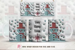 3D inflated Christmas Mug Wrap Sublimation Designs, Christmas Snowman Mug, Christmas Png