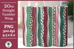 Inflated watermelon striped sublimation design sized for a 20oz tumbler