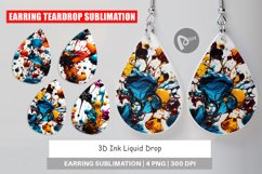 Earring Teardrop 3D Ink Liquid Product Image 1