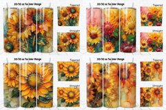 3D Alcohol Ink Sunflowers Tumbler Bundle Product Image 7