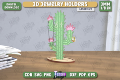Jewelry Holder Laser Cut|Cactus Jewelry Stand|Earrings Stand Product Image 1