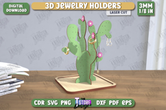 Jewelry Holder Laser Cut|Cactus Jewelry Stand|Earrings Stand Product Image 1