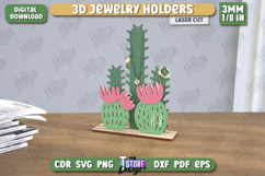 Jewelry Holder Laser Cut|Cactus Jewelry Stand|Earrings Stand Product Image 1