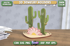 Jewelry Holder Laser Cut|Cactus Jewelry Stand|Earrings Stand Product Image 1