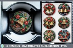 Bundle of six Watercolor Christmas Car Coaster designs.