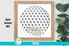 MOM Golf Ball 3D SVG for Shadow Box Product Image 1