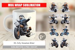 Mug Wrap Design 3D Snowman Biker Product Image 1