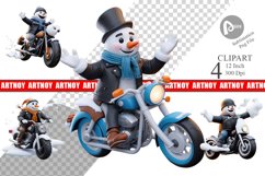 Clipart 3D Snowman Biker Product Image 1