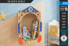 Kids Shelf Laser Cut|Wall Rack Template|Kids Room Decor SVG Product Image 1