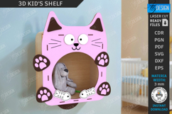 Kids Shelf Laser Cut|Wall Rack Template|Kids Room Decor SVG Product Image 1
