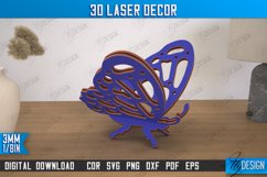 3D Laser Décor |Butterfly Shape | Wooden Decorative Figurine Product Image 1