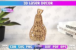 3D Laser Décor | Pear Shape | Decorative Figurine | CNC Product Image 1