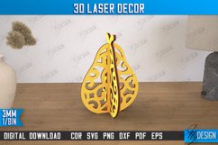 3D Laser Décor | Pear Shape | Wooden Decorative Figurine Product Image 1