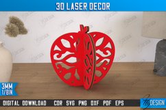 3D Laser Décor | Apple Shape | Wooden Decorative Figurine Product Image 1