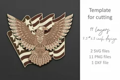 4th of July Eagle SVG, 3D layered paper laser cutting files Product Image 2