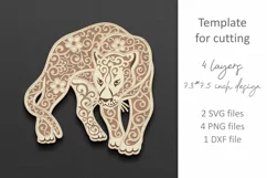 Panther SVG, 3D layered Cougar Puma paper laser cutting file Product Image 2